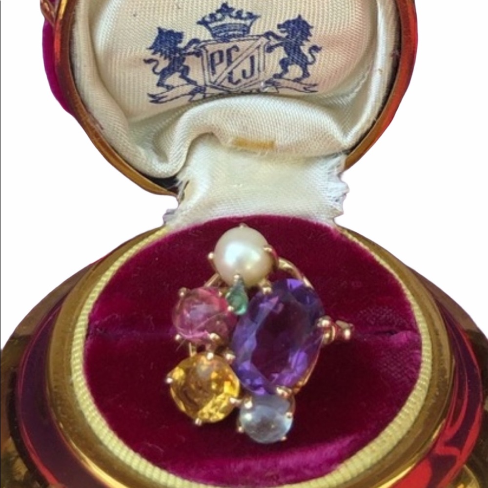 - Spectacular Cocktail Cluster Multi gemstone Custom ring 10.64 TCW W appr…